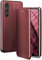 ONEFLOW Business Case für Samsung Galaxy A55 5G Handyhülle klappbar mit Standfunktion, Klapphülle Flipcase Cover Dünn, PU Leder Hülle mit Kartenfach, 360 Grad Schutzhülle, Weinrot