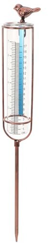 JECOMPRIS Pluviomètre décoratif pour l'extérieur - Grand pluviomètre en verre résistant au gel - Tube de rechange en verre pour cour, jardin, extérieur