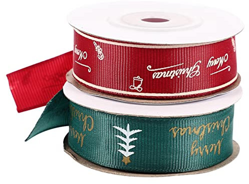 HOODANCOS 8rollen Breiter Weihnachtsgeschenkband Weihnachtsbaum Und Muster Pro Für Dekorationen Bastelprojekte Und Feiertagsfeiern