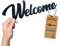 Welcome Schriftzug - Welcome Schild Deko - Flur Wanddekoration - Wohnzimmer Wand Dekoration - Wandtattoo - Wandsticker - Aufkleber - Wanddeko für zu Hause (M)
