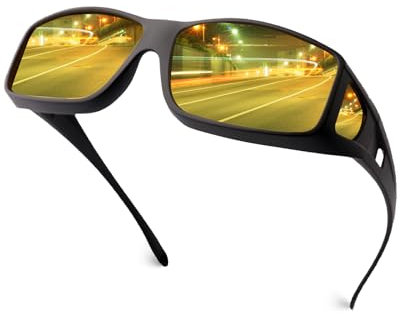 Fimoson Nachtsichtbrille für Männer Frauen Fit über Sonnenbrille Anti Glare Polarisierte Nachtfahrbrille