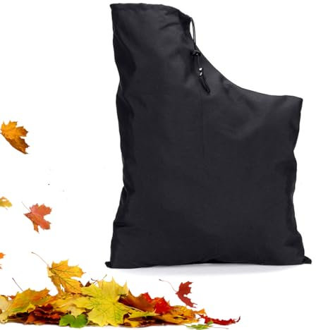 MIRKUZI Laubbläserzubehör Laubsaugerzubehör, Laubsauger Fangsack Laubbläserbeutel Laubbläser Beutel Elektro Universal Ersatz Auffangsack mit Reißverschluss mit Kordelzug (Schwarz)