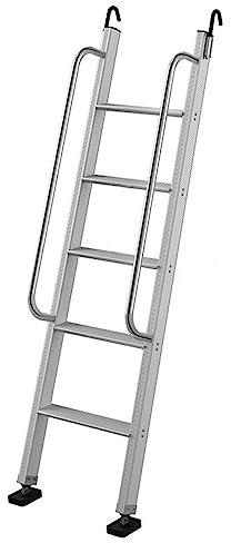 5-stufige Etagenbettleiter aus Edelstahl für Wohnwagen, Hochbett, bodenstehend, Ersatzleiter für verstellbare Doppelbetten, Silber, 170 cm, 5. Etage