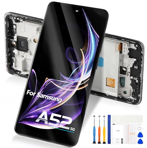 TFT pour Samsung Galaxy A52 5G LCD Écran - pour Galaxy A52 5G LCD Affichage Écran Tactile pour Samsung SM-A526B SM-A526U A526B/DS Display Numériseur Verre Assemblé Kits (Noir avec Cadre)