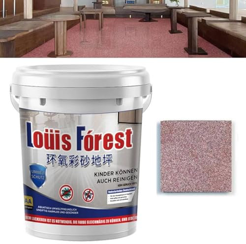 Epoxy Floor Paint - Odorless & Harmless & High Gloss Marble Effect Epoxy Floor Coating, Waterproof and Stain-Resistant Paint for Home Garage, Ensuring the Health of You and Your Family (Pink)