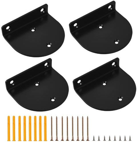 4Pcs Supports D'étagère L Muraux Flottants, Équerre D’étagères Semi-Circulaire Charge Lourde Flottant Equerre Etagere Murale Métal, Support Tablettes Murale Fixation Invisible pour Salon Chambre