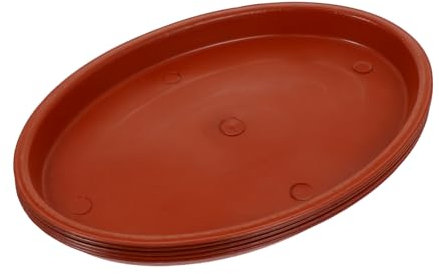 VICASKY 5Stücke Kunststoff Untersetzer Oval Pflanztöpfe Tablett Rot Innenmaß Blumentöpfe Und Pflanzenpflege