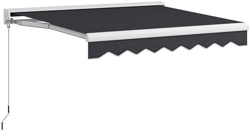 Outsunny Toldo Eléctrico Retráctil y Manual con Mando a Distancia 2,5x2 m Toldo de Exterior Terraza Enrollable con Manivela y Marco de Aluminio para Jardín Puerta Ventana Gris