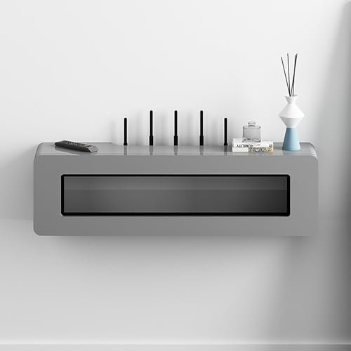 Wall Mounted TV Cabinet, Floating Shelves, Media Console Unit, Storage Cabinet for DVD Players and Gaming Accessories, Adjustable Wall Shelf for Home Entertainment