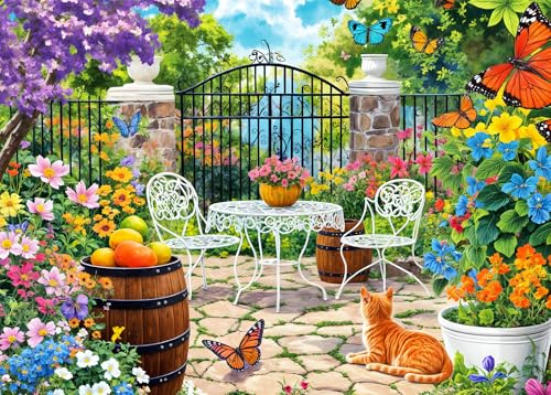 jigsaw Puzzles 1000 Pieces for Adults -Beautiful Villa Garden-Fun Educational Games Decoration Puzzle
