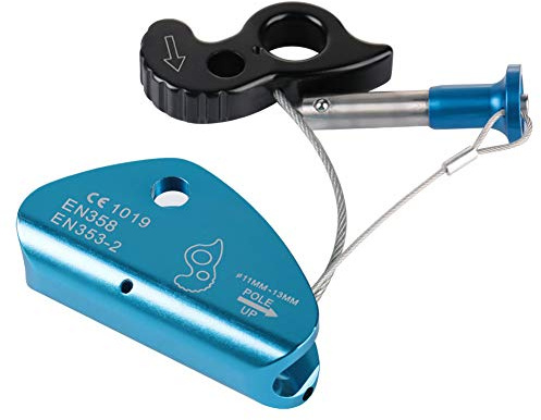 HERCHR Kletterseilgreift, Aluminium Magnesiumlegierung Selbstbremsstopp Carabiner Seil Klemme Rettung Rappel Ring Accessoires zum Klettern Rettungsabseilen