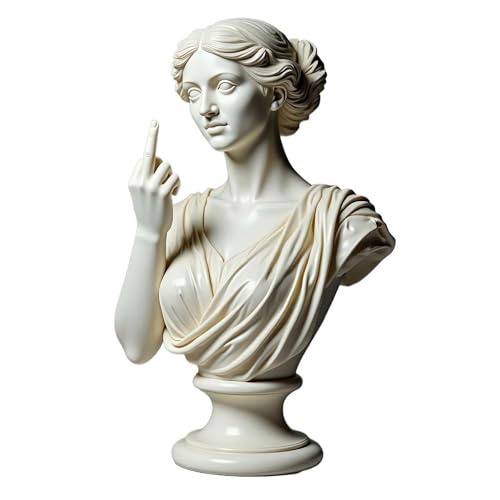 Venus mit Haltung Statue – Unentschuldigter Mittelfinger Harz-Figur, kühne moderne Kunst Dekor für Zuhause & Büro, „Sprich mit der Hand“ Göttin Statue, Trendiges Geschenk für Frauen & Männer (D)