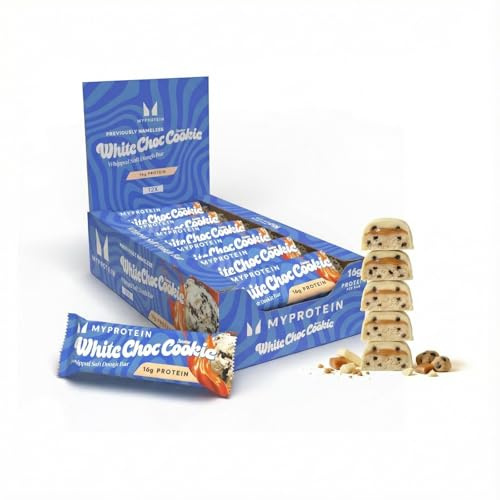 Myprotein Delicious Protein Bar | White Chocolate Cookie | Soft Whipped Centre, Gooey Caramel & Chocolate-Style Coating | 16g Protein | Under 262 kcal | High-Protein Snack | 12 x 65g Bars