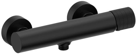 Edouard Rousseau - Mitigeur thermostatique Douche ORCUS - Régulateur de Débit 9 L/min - Poignée Métal Ciselée (Noir)