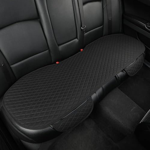 GIANT PANDA Leinen Auto Sitzbezüge – Sitzauflage Autositz, Rückbank Sitzbezug Universal Passend für 90% Fahrzeuge, SUV, PKW, Limousine, Atmungsaktiv & rutschfest, Schwarz