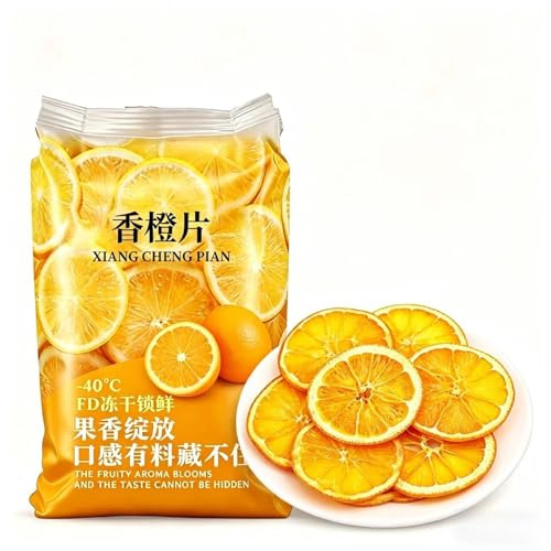TraiHuyan-Getrocknete Orangenscheiben, 135 G, Natürlich Dehydrierte Orangenscheiben, Ohne Zuckerzusatz, Geeignet Für Cocktails, Bastelarbeiten, Tee, Backwaren Und Zum Garnieren.