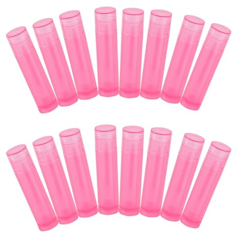 Generisch Leere Lippenstift Tuben aus PE 24 Wiederverwendbar Rosa Kunststoffbehälter für Selbstgemachten Lippenbalsam und Lippenstift für Selbstgemacht Kosmetik