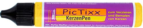 KREUL 49702 - Candle Pen, gelb, 29 ml, Kerzenstift mit feiner Malspitze, Farbe mit Bienenwachs zum Verzieren & Bemalen von Kerzen