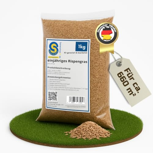 einjähriges Rispengras poa annua 1kg Einzelgras Lückenfüller schnellwachsend einjährig perfekt für eigene Rasenmischungen