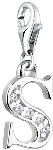Nenalina Buchstabe S Karabiner Charm Anhänger für Bettelarmband aus 925 Sterling Silber 712719-019