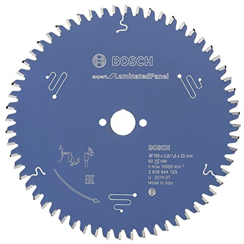 Bosch Professional 1x Kreissägeblatt Expert for Laminated Panel (Laminat, Sägeblatt Ø 190 x 20 x 2,6 mm, 60 Zähne, Zubehör Kreissäge)