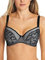 Freya Women's Sassy Underwire Padded Half Cup Demi Bra, Sheer, Black, 28GG US