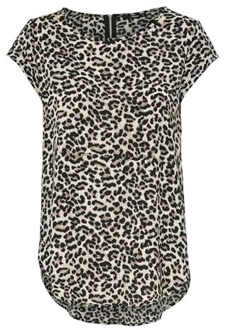 ONLY Damen Onlmoster Stripe O-Neck Top JRS Noos S/S Tops, Mehrfarbig Pumice Stone AOP Leo AOP,38