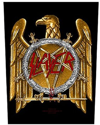 Slayer Back Patch Golden Eagle Band Logo Official Black 36cm x 29cm One Size