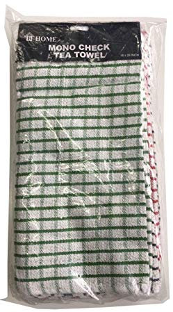 MA ONLINE Geschirrtuch aus ägyptischer Baumwolle, sehr saugfähig, Mono-Karo, Baumwolle ägyptische Baumwolle, Assorted Towel Pack of 9, 16 X 24 Inch (Pack of 9)