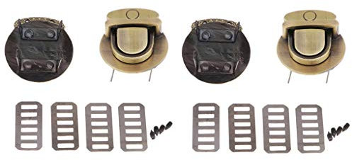 Hellery 4 / Satz Steckverschluss Taschenverschluss Mappenschloss Steckschloss, Bronze