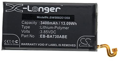 vhbw batteria compatibile con Samsung Galaxy A7 2018, A8+ 2018, A8+ 2018 Duos TD-LTE smartphone cellulare (3400mAh, 3,85V, Li-Poly)