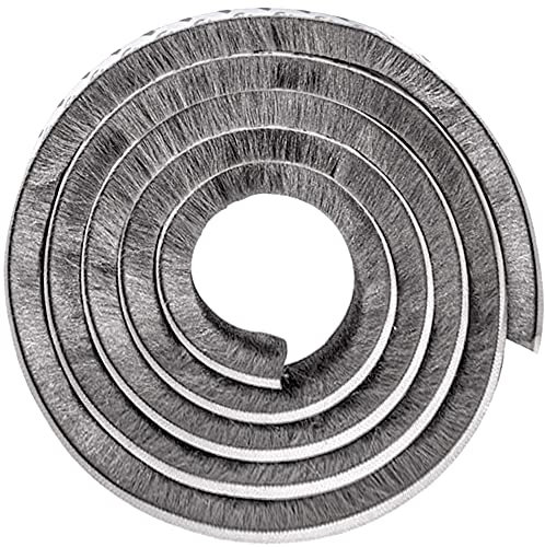 Tucireat 10M Joint Porte Joint Fenetre Isolation Joint Porte Garage Bande Etancheite Autocollante Bande de Brosse Bande de Joint Brosse Porte pour Isolation Phonique Anti Froid, Gris