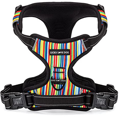 Lucky Love Dog Geschirr | Easy Walk Trainingsweste | verstellbare individuelle Passform (Hippie, Medium)