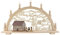 Lenk & Sohn - Schwibbogen 7 flammig Fachwerkhaus beleuchtet Winterfiguren - 66x44cm