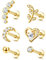 Adramata 6Pcs 16G Knorpel Tragus Ohrstecker Für Damen Herren Ohrringe Innengewinde CZ Mond Herzblatt Helix Conch Labret Monroe Ohrpiercing Schmuck