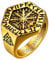 FaithHeart Herren Jungen Wikinger Vegvisir Fingerring mit Rune goldener Wikinger Siegelring mit Vegvisir Nordischer Style Fingerring mit Gravur für Freunden Ehemann