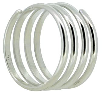 Wickelring Spiral Unisex Ring 925 Sterling Silber Wrap Ring breit handgefertigt | RG: (56 (17.8))