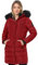Navahoo Winterjacke Damen - Wasserabweisend, Warm, Kapuze, Winddicht - Wintermantel Lang, Mantel Frauen, Teddyfell gefüttert - Stehkragen, 7 Taschen, verlängerter Zipper - Blood XS