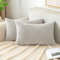 EMEMA Kissenbezug 30x50 cm Kordsamt Kissenbezüge Dekokissen Sofakissen Cord Kissenhülle Zierkissenbezug Kord Dekorative Weiche für Sofa Wohnzimmer Schlafzimmer 2er Set Hellgrau