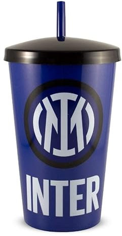 ILS I LOVE SHOPPING INTER | Bicchiere Ufficiale con Tappo in plastica 430ml per Tifoso Bambini Made in Italy (Inter)