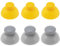 EMSea 6 tappi per joystick analogici di ricambio, compatibili con Nintendo GameCube Controller, accessori per copertine di bastoni analogici in ABS, giallo e grigio