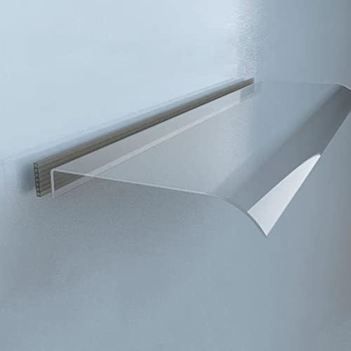 Vordach Überdachung Haustürvordach Pultvordach,Pultbogenvordach aus 3.5 Mm Transparent Polycarbonat,Moderne Vordach für Haustür,Uv Regen Schneeschutz für Tür Fenster Veranda (50x80cm/20x31.5)