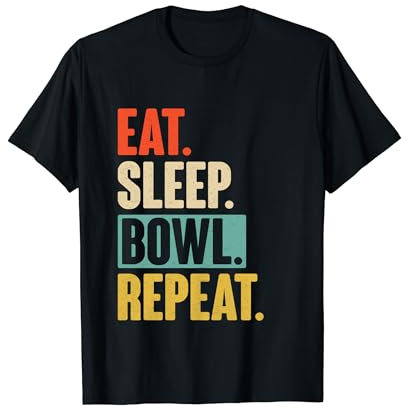 Eat Sleep Bowl Repeat - Funny Retro Vintage Bowling Gift T-Shirt