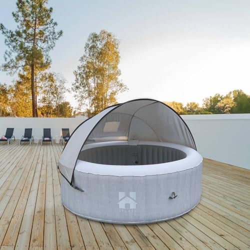 Home Deluxe - Outdoor Whirlpool Sonnendach AQUASUN - für Splash und Drop -125 x 185 x 140 cm, Farbe: Grau