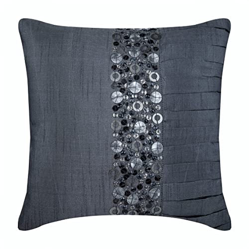 The HomeCentric Grau Werfen Kissen Abdeckung Fur Couch, Pailletten Und Texturiert Kissen Decken 2 Stück, 35x35 cm Kissenbezuge Platz Seide Werfen Kissen Decken Zeitgenossisch Werfen - Simple Treasures