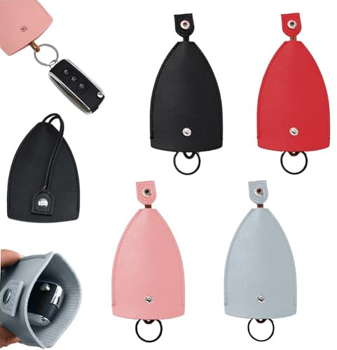 Lithyc 4 Pezzi Porta Chiavi A Scomparsa, Porta Chiavi Per Chiavi Auto, Borsa Portachiavi In Pelle, Custodie Per Chiavi Estraibili, Copritasto Di Grande Capacità, Regalo Per Un'Auto Nuova