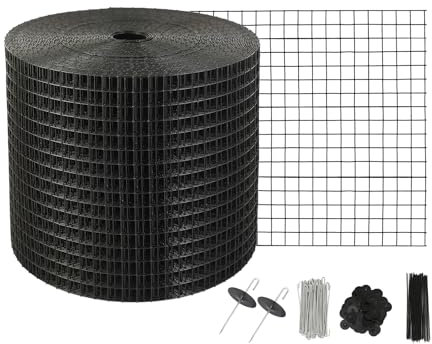 VEVOR Rejilla de Protección de Paneles Solares en Rollo 15,2 cm x 30,5 m Kit de Enrejado Antipájaros 100 Bridas de Acero Inoxidable Revestimiento de PVC Inoxidable Malla Metálica de 12,7 mm