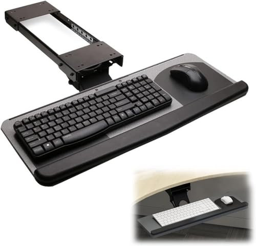 Plataforma para Teclado, Bandeja ergonómica para teclado de ordenador con alfombrilla de ratón y reposamuñecas, para teclear en casa o en la oficina.