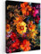 MuchoWow© Leinwand Bilder 50x70 cm Wanddeko Wohnzimmer Aesthetic Room Decor Deko Zimmer Wandbilder Modern Bild auf Leinwand Bunt - Blumen - Farbenfroh - Schwarz