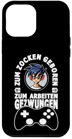 Hülle für iPhone 15 Plus Gamer PC Outfit Zum Zocken geboren zum Arbeiten gezwungen